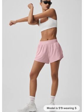 ALO Yoga Pink Athletic Running Shorts BNWT tags Xs vintage pink